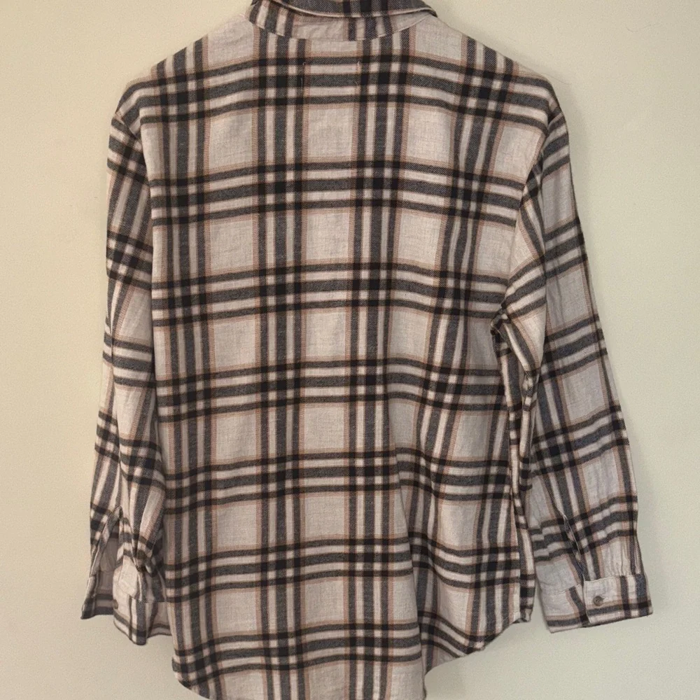 Old Navy Plaid Button Down Shirt - Black, Brown, White
